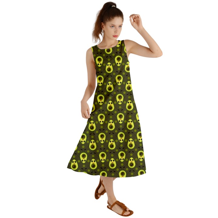 Avocados Summer Maxi Dress