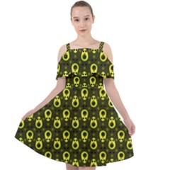 Avocados Cut Out Shoulders Chiffon Dress by Sparkle