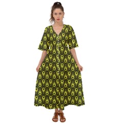 Avocados Kimono Sleeve Boho Dress by Sparkle