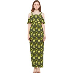 Avocados Draped Sleeveless Chiffon Jumpsuit by Sparkle