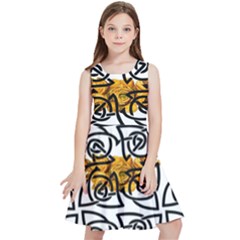 Digital Flowers Kids  Skater Dress