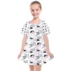 Geometry Colors Kids  Smock Dress