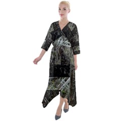 Brakkett Quarter Sleeve Wrap Front Maxi Dress by MRNStudios