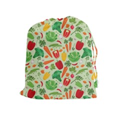 Vegetables Love Drawstring Pouch (xl) by designsbymallika