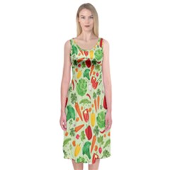 Vegetables Love Midi Sleeveless Dress by designsbymallika