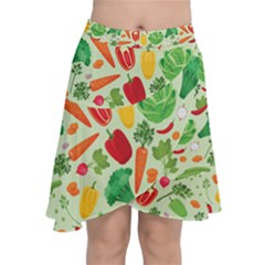 Vegetables Love Chiffon Wrap Front Skirt by designsbymallika