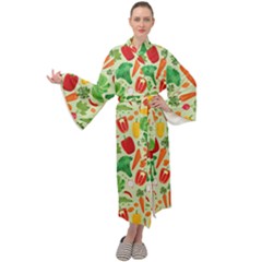 Vegetables Love Maxi Velour Kimono by designsbymallika