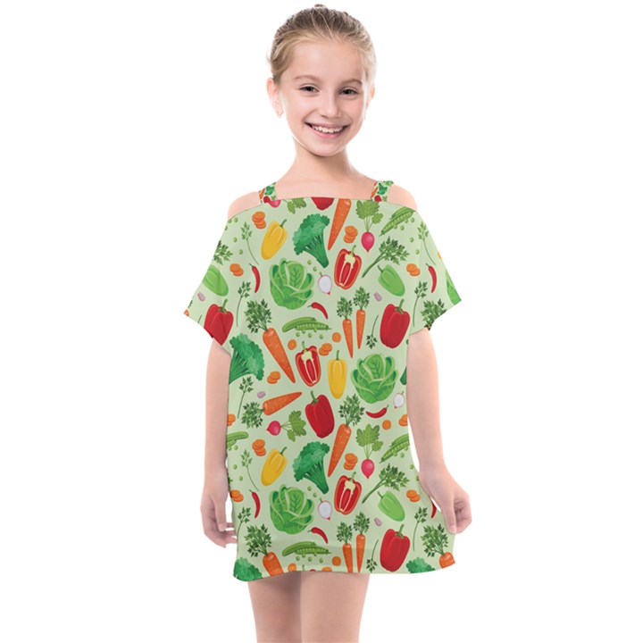 Vegetables Love Kids  One Piece Chiffon Dress