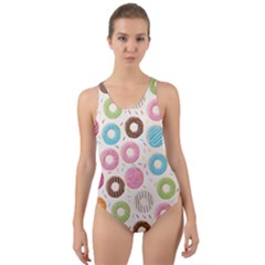 Donuts Love Cut-out Back One Piece Swimsuit by designsbymallika