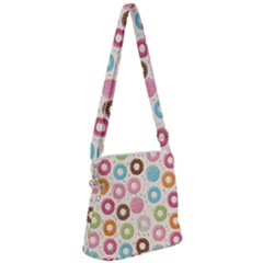 Donuts Love Zipper Messenger Bag by designsbymallika