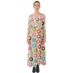 Donuts Love Button Up Boho Maxi Dress by designsbymallika