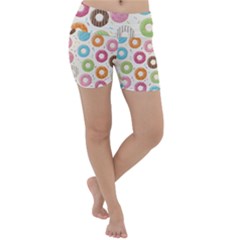 Donuts Love Lightweight Velour Yoga Shorts by designsbymallika