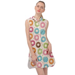 Donuts Love Sleeveless Shirt Dress by designsbymallika