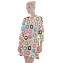 Donuts Love Open Neck Shift Dress by designsbymallika