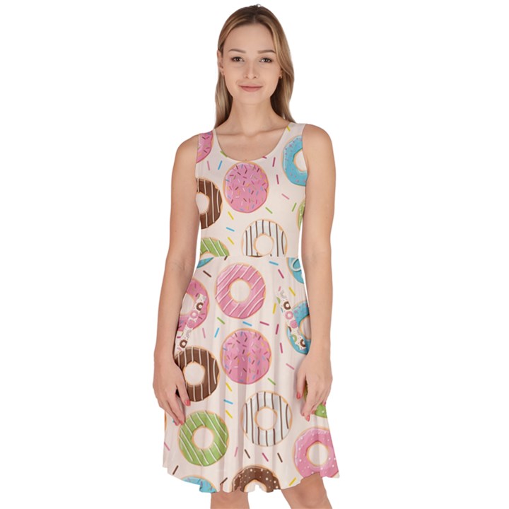 Donuts Love Knee Length Skater Dress With Pockets