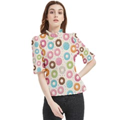 Donuts Love Frill Neck Blouse