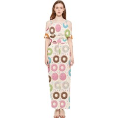 Donuts Love Draped Sleeveless Chiffon Jumpsuit