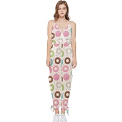 Donuts Love Sleeveless Tie Ankle Jumpsuit