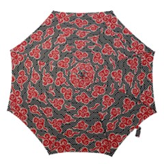 Red Black Waves Hook Handle Umbrellas (medium) by designsbymallika