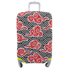 Red Black Waves Luggage Cover (medium) by designsbymallika