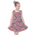 Red Black Waves Kids  Summer Dress View1