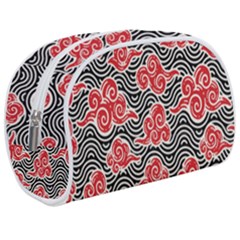 Red Black Waves Make Up Case (medium) by designsbymallika