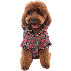 Red Black Waves Dog Coat by designsbymallika