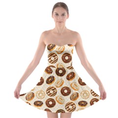 Chocolate Donut Love Strapless Bra Top Dress by designsbymallika