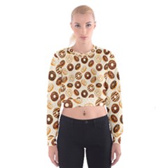 Chocolate Donut Love Cropped Sweatshirt by designsbymallika