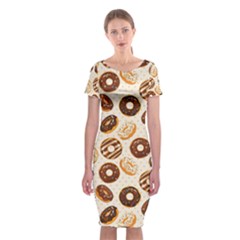 Chocolate Donut Love Classic Short Sleeve Midi Dress by designsbymallika