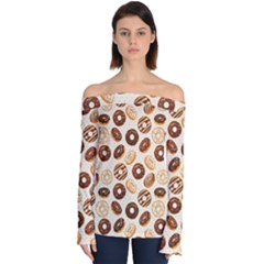 Chocolate Donut Love Off Shoulder Long Sleeve Top by designsbymallika