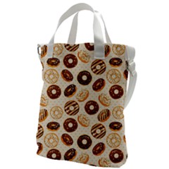 Chocolate Donut Love Canvas Messenger Bag by designsbymallika