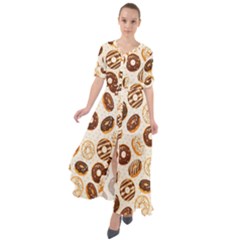 Chocolate Donut Love Waist Tie Boho Maxi Dress by designsbymallika