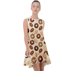 Chocolate Donut Love Frill Swing Dress by designsbymallika