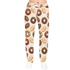 Chocolate Donut Love Women Velvet Drawstring Pants by designsbymallika