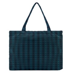 Teal Stripes Zipper Medium Tote Bag