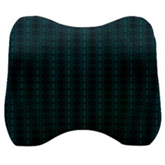 Teal Stripes Velour Head Support Cushion by JustJoArt