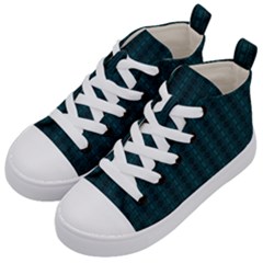 Teal Stripes Kids  Mid-top Canvas Sneakers