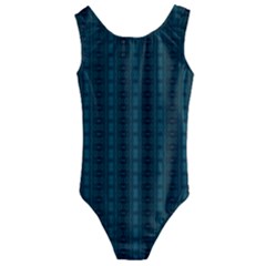 Teal Stripes Kids  Cut-out Back One Piece Swimsuit