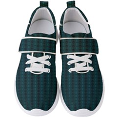 Teal Stripes Men s Velcro Strap Shoes