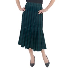 Teal Stripes Midi Mermaid Skirt