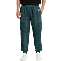 Teal Stripes Men s Elastic Waist Pants