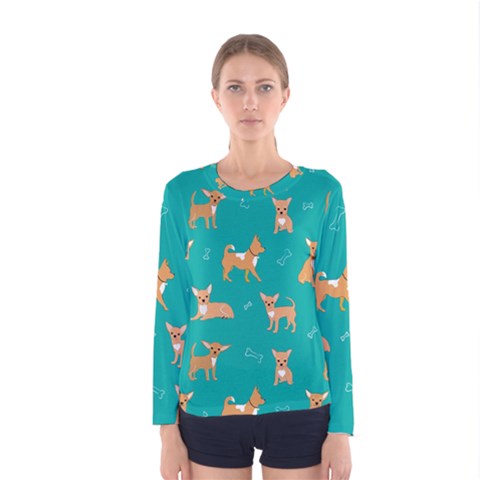 Cute Chihuahua Dogs Women s Long Sleeve Tee by SychEva