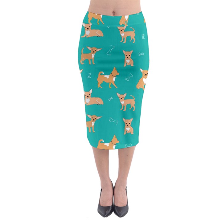 Cute Chihuahua Dogs Midi Pencil Skirt