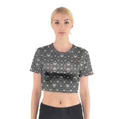 Modern Geometric Ornate Pattern Design Cotton Crop Top