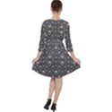 Modern Geometric Ornate Pattern Design Quarter Sleeve Ruffle Waist Dress View2