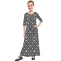 Modern Geometric Ornate Pattern Design Kids  Quarter Sleeve Maxi Dress View1