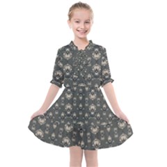 Modern Geometric Ornate Pattern Design Kids  All Frills Chiffon Dress by dflcprintsclothing