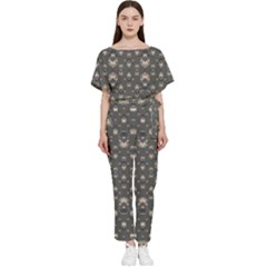 Modern Geometric Ornate Pattern Design Batwing Lightweight Jumpsuit