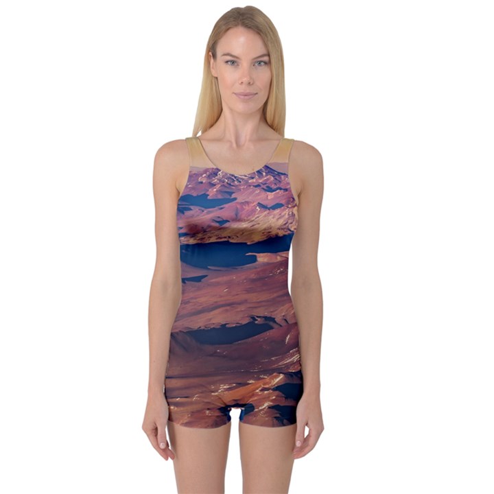 Atacama Desert Aerial View One Piece Boyleg Swimsuit